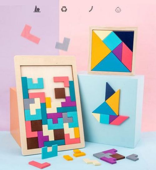 Tetris de Madeira - Brinquedo Educativo